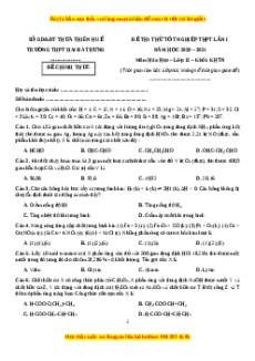 Đề thi thử Hóa Học trường Hai Bà Trưng năm 2021