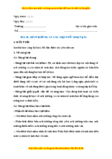 Giáo án Môi trường và các nhân tố sinh thái Sinh học 8 Cánh diều