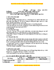 Giáo án Bài 5: Tại chỗ tung bóng một tay và bắt bóng hai tay Gdtc 3 Cánh diều