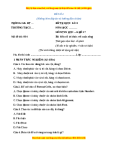 Đề thi cuối kì 2 Tin học lớp 4 Kết nối tri thức (Đề 4)