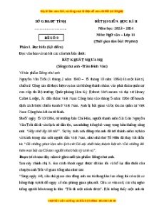 Đề thi giữa kì 2 Ngữ văn 11 Kết nối tri thức (Đề 9)