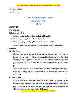 Giáo án Bài 3 KTPL 11 Kết nối tri thức: Lạm phát