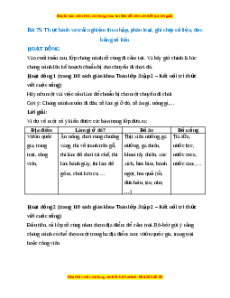 Giải Sgk Toán lớp 3 Bài 75: Thực hành và trải nghiệm thu thập, phân loại, ghi chép số liệu, đọc bảng số liệu (Kết nối tri thức)