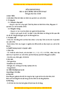 Giáo án Bài 11 Công nghệ cơ khí 11 Kết nối tri thức: Quá trình sản xuất cơ khí