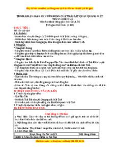 Giáo án Bài 8 Địa lí 6 Kết nối tri thức (2024): Chuyển động tự quay quanh trục của Trái Đất quanh Mặt Trời và hệ quả