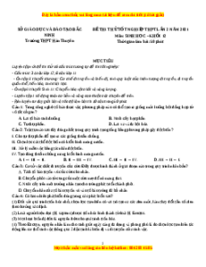 Đề thi thử Sinh Học trường Hàn Thuyên lần 2 năm 2021