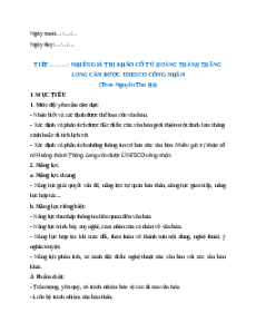 Giáo án Nhiều giá trị khảo cổ từ Hoàng thành Thăng Long Ngữ Văn 9 Chân trời sáng tạo