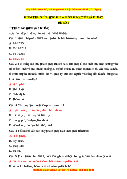 Đề thi giữa kì 2 Kinh tế pháp luật 10 Chân trời sáng tạo (Đề 2)