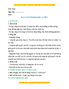 Giáo án Ôn tập hình học Toán lớp 2 Kết nối tri thức