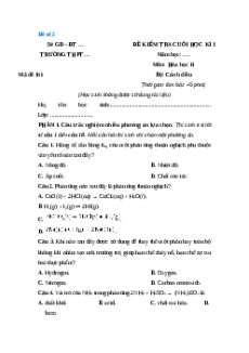 Đề thi Hóa học 11 Cuối kì 1 Cánh diều Cấu trúc mới 2025 (Đề 2)