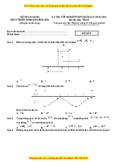 Đề Tốt nghiệp Toán 2024 theo đề tham khảo (Đề 9)