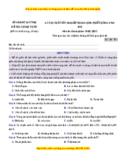Đề thi thử Sinh học Sở Hà Tình lần 1 năm 2023