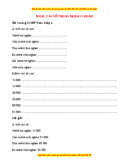 VBT Toán lớp 3 Bài 62 (Cánh diều): Các số trong phạm vi 100 000