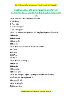 Trắc nghiệm Bài 5 Địa lí 6 Chân trời sáng tạo: Vị trí Trái Đất trong hệ Mặt Trời. Hình dạng, kích thước của Trái Đất