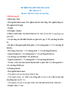 Bộ 6 đề thi Cuối kì 2 Hóa học 12 Kết nối tri thức có đáp án