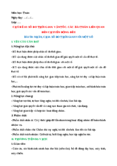Giáo án Nhân, chia số đo thời gian với một số Toán lớp 5 Kết nối tri thức