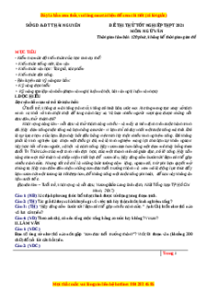 Đề thi thử Ngữ Văn Sở Thái Nguyên lần 1 năm 2021