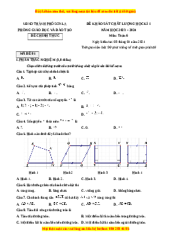 Đề thi cuối kì 1 Toán 6 Cánh diều Phòng GD&ĐT TP Sơn La