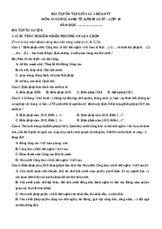 Bài tập trắc nghiệm Giữa kì 2 KTPL 10 Kết nối tri thức (có đúng sai, trả lời ngắn)