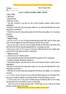 Giáo án Arene Hóa học 11 Cánh diều