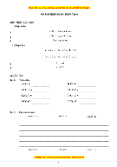 Chuyên đề Ôn tập phép nhân và phép chia Toán lớp 3 nâng cao Cánh diều