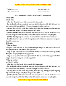 Giáo án Ammonia và một số hợp chất ammonium Hóa học 11 Chân trời sáng tạo