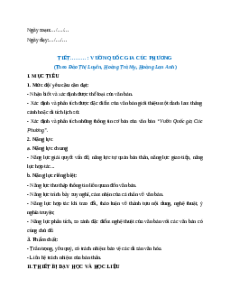 Giáo án Vườn quốc gia Cúc Phương Ngữ Văn 9 Chân trời sáng tạo