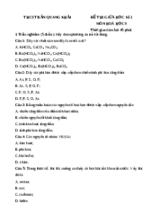 Đề thi giữa kì 2 Hóa 9 trường THCS Trần Quang Khải năm 2023