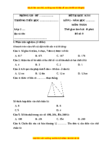 Đề thi cuối kì 2 Toán lớp 2 Kết nối tri thức (Đề 14)