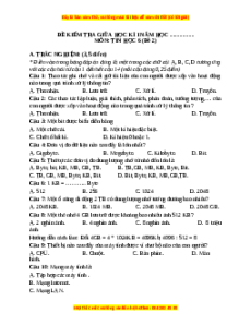 Đề thi giữa kì 1 Tin học 6 Kết nối tri thức (Đề 2)