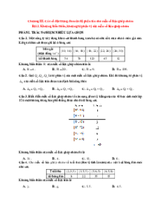 Trắc nghiệm Toán 12 Cánh diều Chương 3 (có đúng sai, trả lời ngắn)