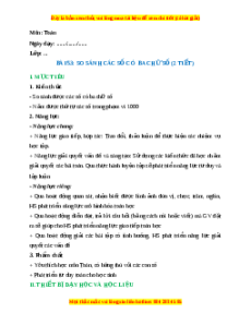 Giáo án So sánh các số có ba chữ số Toán lớp 2 Kết nối tri thức