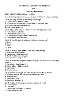 Bộ 7 đề thi giữa kì 2 Tin học 8 Kết nối tri thức có đáp án