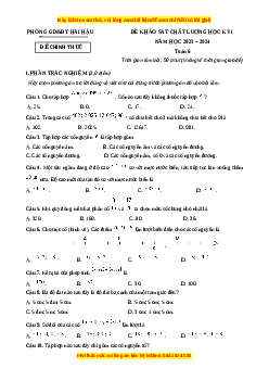 Đề thi cuối kì 1 Toán 6 Kết nối tri thức Phòng GD&ĐT Hải Hậu - Nam Định