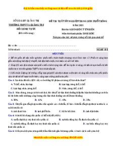 Đề thi thử Sinh học trường Thị xã Quảng Trị lần 1 năm 2023