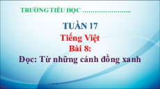 Giáo án Powerpoint Bài 8: Từ những cánh đồng xanh Tiếng Việt lớp 5 Chân trời sáng tạo
