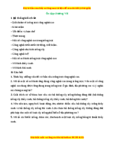 Hệ thống kiến thức Công nghệ 10 Chương 7