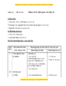 Giáo án Bài 126 Toán lớp 5: Nhân số đo thời gian với một số
