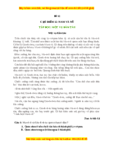 Trắc nghiệm Chủ điểm 12 Tiếng việt lớp 5: Nam và nữ