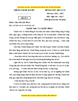 Đề thi giữa kì 2 Ngữ Văn lớp 7 Kết nối tri thức (Đề 6)