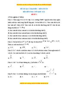 Đề thi cuối kì 2 Toán 11 Cánh diều (Đề 3)