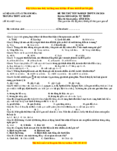 Đề thi thử tốt nghiệp Sinh học trường THPT Sầm Sơn năm 2024