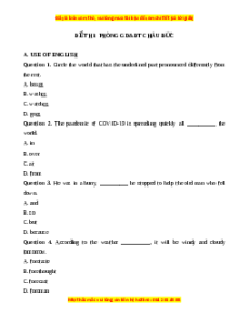 Đề thi cuối kì 2 Tiếng Anh 9 PGD Châu Đức năm 2023