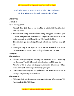 Giáo án Chủ đề chung 2 Lịch sử 8 Kết nối tri thức (2024): Bảo vệ chủ quyền, lợi ích hợp pháp của Việt Nam ở Biển Đông