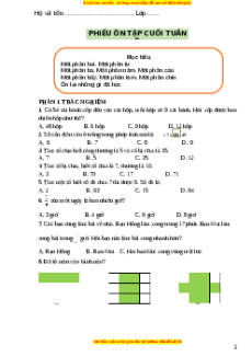 Bài tập cuối tuần Toán lớp 3 Tuần 9 Cánh diều (có lời giải)
