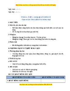 Giáo án Tuần 6 HĐTN lớp 2 Cánh diều