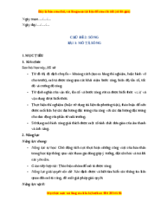 Giáo án Mô tả sóng Vật lí 11 Cánh diều
