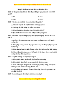 Trắc nghiệm Sử dụng an toàn điện và tiết kiệm điện Vật lí 9