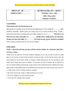 Đề thi giữa kì 1 Tiếng Anh 8 Global success (Đề 5 kèm file nghe)