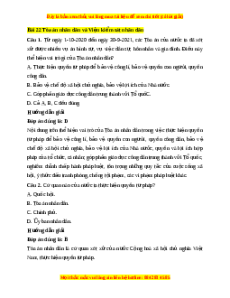 Trắc nghiệm Bài 22: Tòa án nhân dân và Viện kiểm sát nhân dân